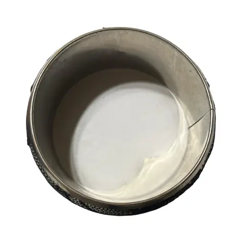 Beautiful Bangle Bracelet Silver Tone Black Lace 1 1/2 Inch Wide 2 5/8 Inside