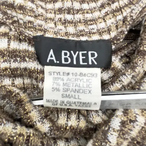 A Byer Vintage Womens Sweater Small Striped Metallic Cowl Neck Y2K - Image 6