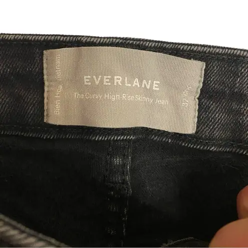 Everlane  The Curvy High Rise Skinny Jeans Plus size 32 Black Dark wash