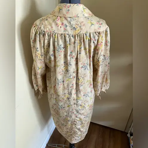 Vintage Silk Floral Wrap Dress Pink Size undefined