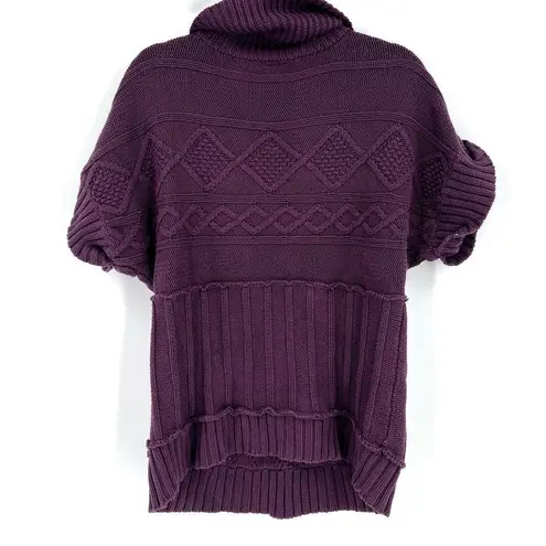 Nine West  Chunky Knit Sweater large Purple 100% cotton  cable knit