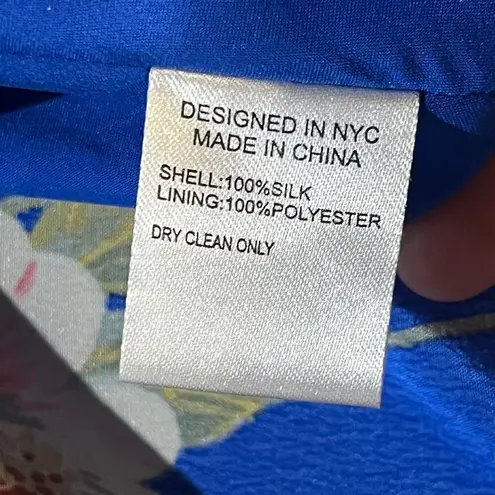 Yumi Kim Womens Silk Blue Floral Amalfi Coast Lexey Sleeveless Wrap Dress Medium