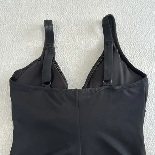 Robin Piccone Ava Plunge Underwire One-Piece swimsuit, Black, Size 10, $178