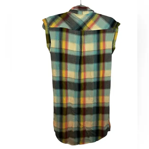 KAVU Sleeveless Plaid Makayla Button-Up Shirt Dress