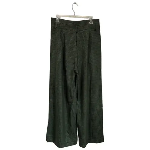 Cider High Waist Gingham Wide Leg Pants Grandpa Core Green Tan NWT Sz Large