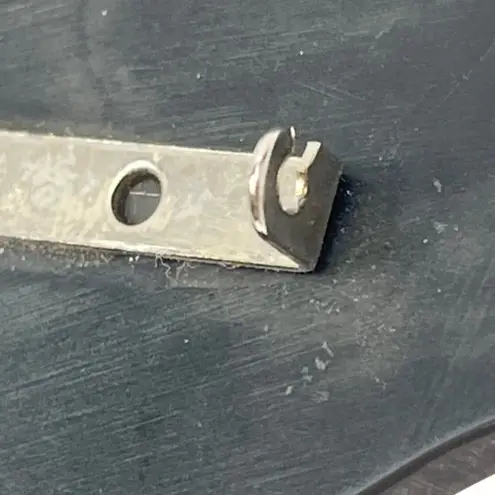 Vintage Black & White Mother Of Pearl Mosaic Brooch With Scalloped Edge