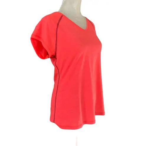 Everlast fluorescent orange short sleeve v-neck t-shirt women's size medium