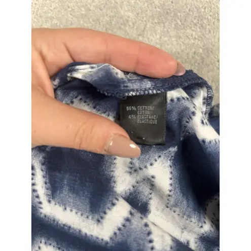 Lafayette 148 Ikat Pleated Tunic Top Size 14 Batik Dyed Career Office Lagenlook Blue