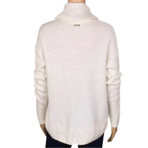 MICHAEL MICHAEL KORS Cozy Fuzzy off white high low cowl neck Sweater Small EUC