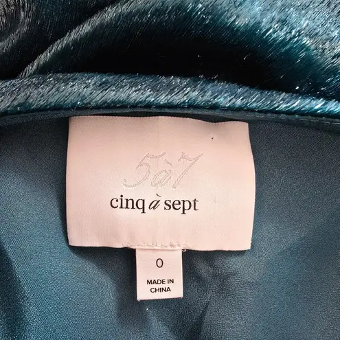 Cinq à Sept CINQ A SEPT Shiny Astrid Dress Teal Topaz Metallic Bodycon Mini Women's Size 0