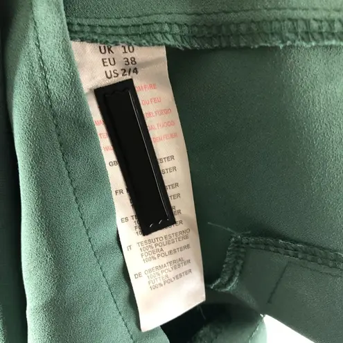 Uttam Boutique Dress Sheath Wiggle Retro Waterfall Neckline Pockets Green US 2/4