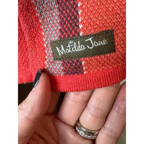 Matilda Jane Sweater Women XS Red Blue Once Upon A Time Steadfast Cardigan