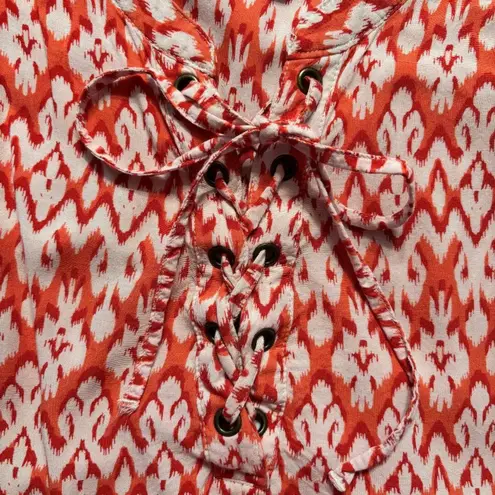 Beach Lunch Lounge Orange and White Sleeveless Dress Size L Size L