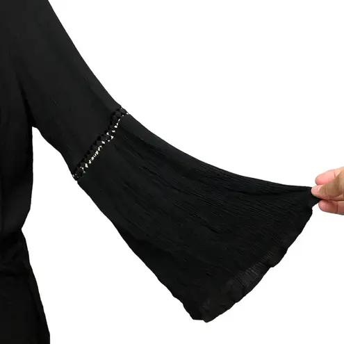 Ambiance Boho Crinkle Gauze Romper in Black Size 3X