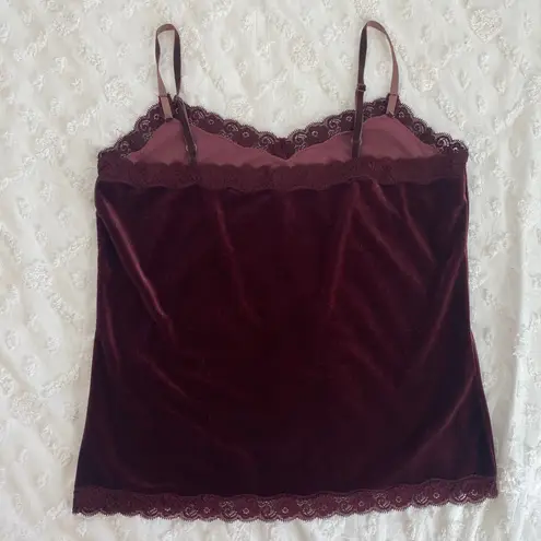 Coldwater Creek Velvet Lace Cami Womens Size Medium Whimsigoth Witchy Y2K Style