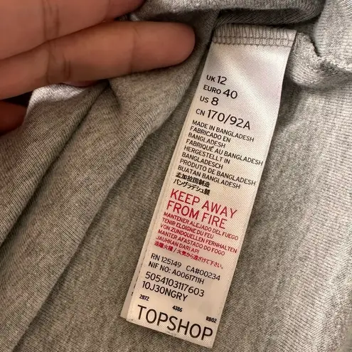 Topshop  Gray Spaghetti Strap Dress fitted Mini Summer stretchy Slim Fit Size 8