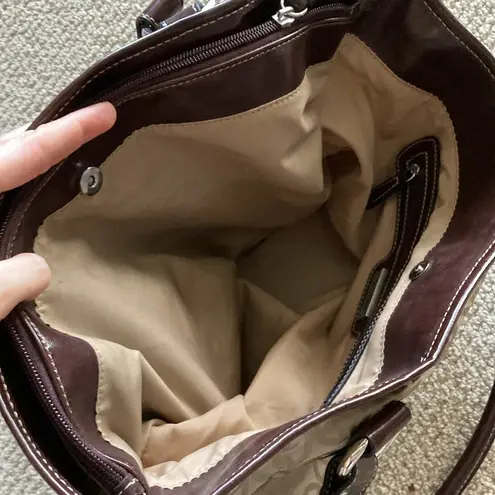 Giani Bernini Shoulder Bag Medium Tote Classic Initial Tan Brown Y2K Like New