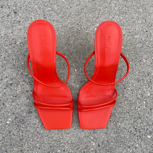 Cult Gaia Lydia gold-heel square-toe strappy leather sandal size IT 36 US 6 NEW