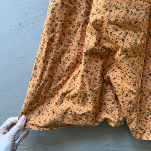 Floral Smocked Babydoll Maxi Dress Orange Size XS