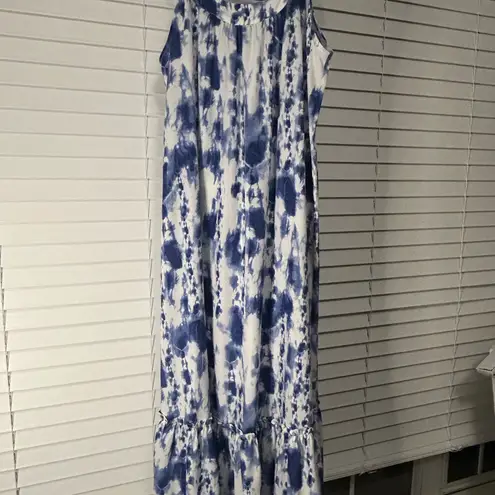 Tyche Blue and White Maxi Dress for Wedding Guests NWOT