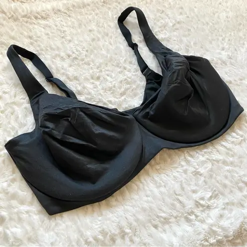 Cacique Unlined Full Coverage Bra 38DDD Black Subtle Sateen Sheen Underwire