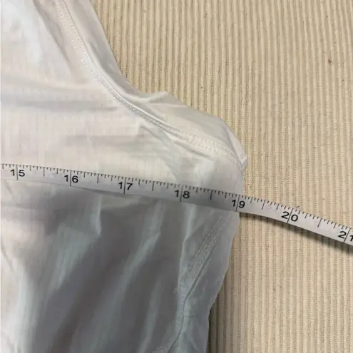 White Fitted Polo Tank Top with Buttoned Neckline