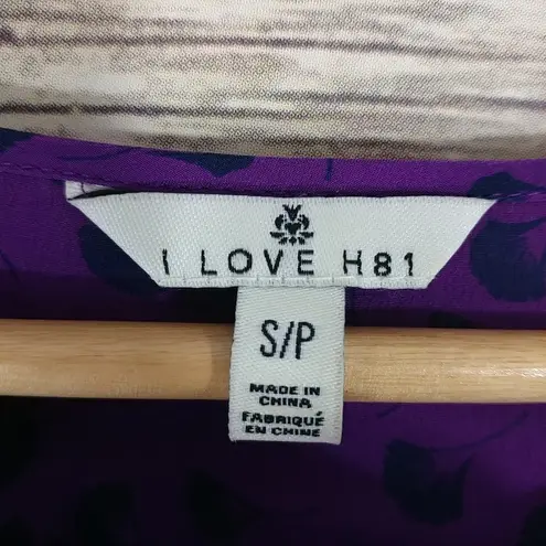 I Love H81  Dress Purple and Navy Short Sleeve‎