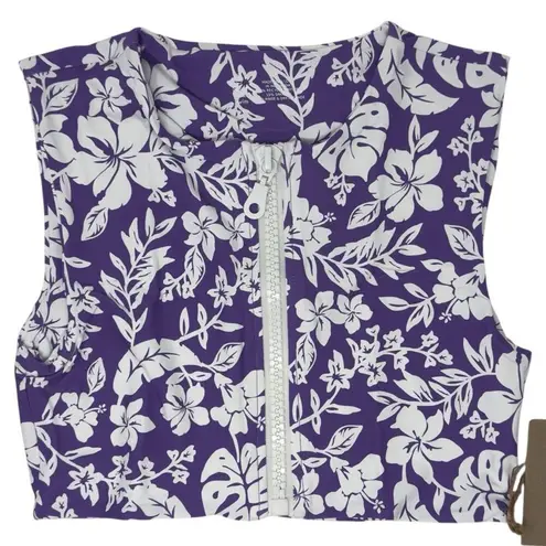 Stone Fox Swim Stone Fox Mase Tankini Swim Top In Kauai Purple White Tropical Modest Size L