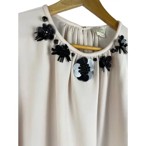 Kate Spade New York Pink Champaign Embellished Crepe Top Size XL
