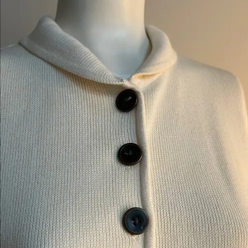 Isaac Mizrahi  Cream Knit Sweater button up cardigan with decorative buttons XL - Image 3