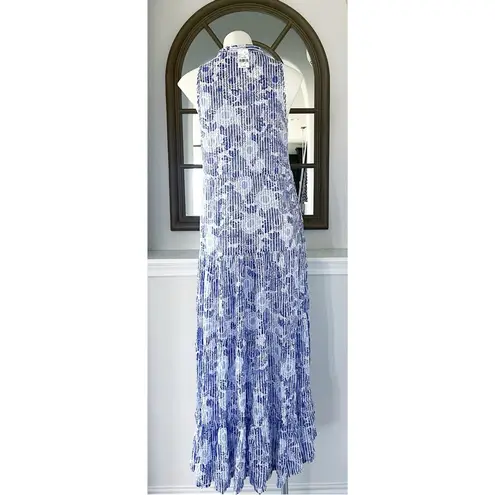 Poupette St. Barth  Nana Printed Maxi Dress Revolve Blue Begonia Size L New w/Tag