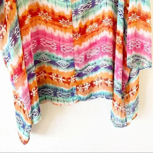 Yetts Colorful Lightweight Coverup Beach Top Pool Lounge Summer Size Small Orange