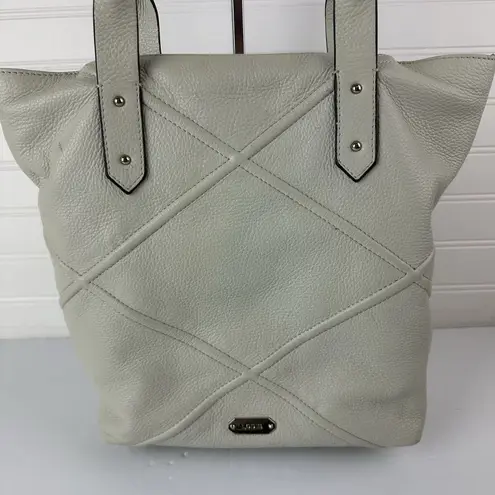 Lodis Aria Leather Tote Organizer Purse Shoulder Bucket Bag Mushroom Off White