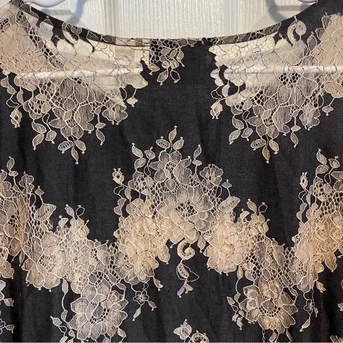 Linea Black and Tan Lace Blouse Size 18