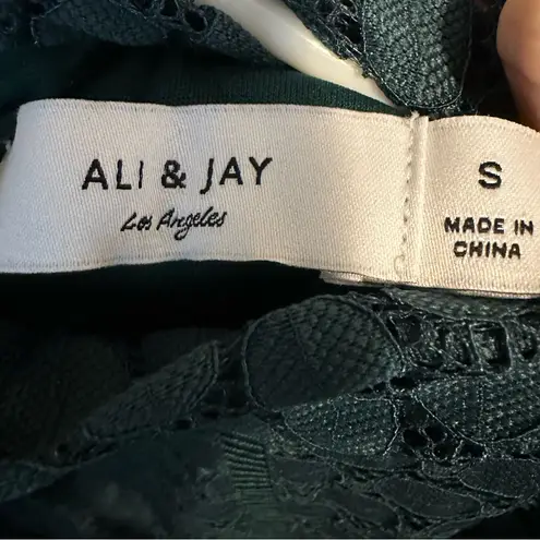 Ali & Jay All The Way Up Lace Midi Dress Forest Green Bodycon Trumpet Hem