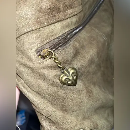 Kathy Van Zeeland Studded Olive Green/Gold Speckled Y2k Messenger Crossbody Bag