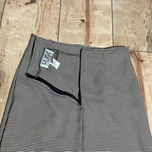 Vintage La Belle brown Houndstooth Midi Pencil Skirt W Slit Women’s Size 5