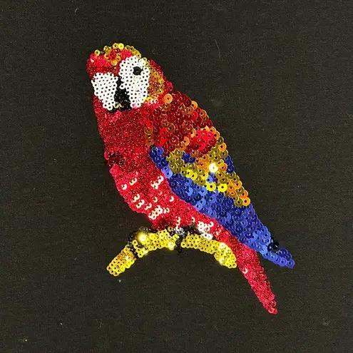 Quacker Factory Small Dress Black Sequin Parrot Maxi Shift Sleeveless 1639 - Image 4