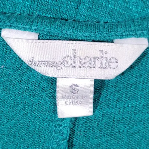Charming Charlie  Teal‎ Scoop Neck 3/4 Sleeve Lightweight Sweater Size S - Image 6