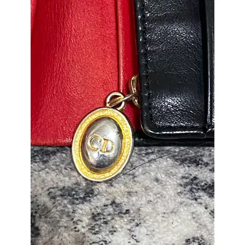 Dior Christian CD Icon bifold Wallet in Black Grained Calfskin