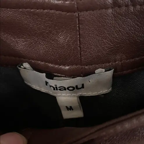 Miaou Chocolate Brown Junior Vegan Leather Pants Size M