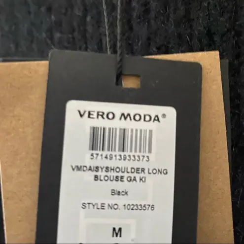 VERO MODA Sweater vmdaisyshoulder long blouse Black Crewneck Neutral Casual Cute