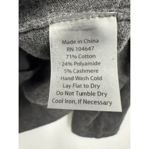 Kinross Cashmere Charcoal Gray Mock Neck Zip Up Sweater Jacket Size M Size M