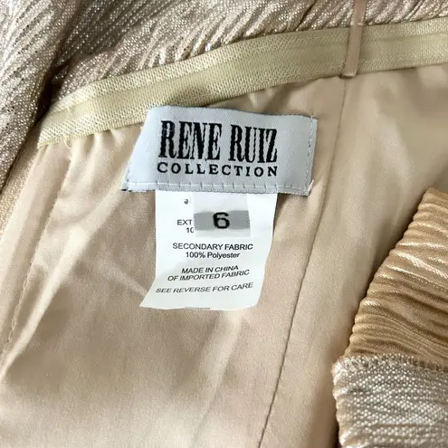 Rene Ruiz Collection Metallic Off The Shoulder Gown Formal Evening Dress Size 6 Gold