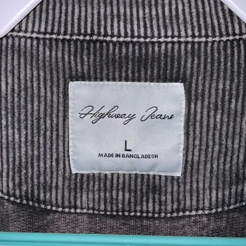 Highway Jeans Charcoal Gray Cotton Corduroy Button Front Shacket Jacket Large