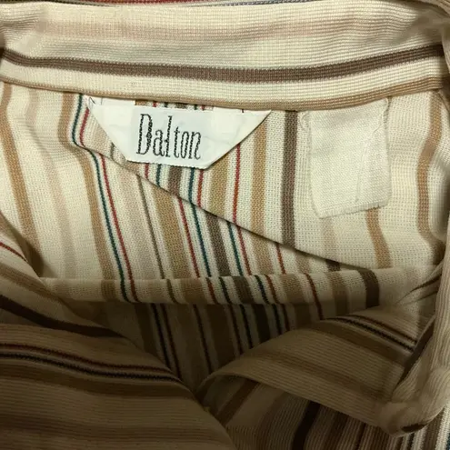 Vtg 70s striped big collar shirt Brown