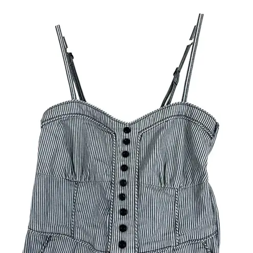 Pull&Bear Romper Womens M Blue White Nautical Stripe Coastal Cowgirl Preppy Size M