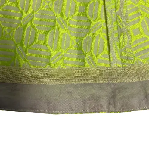 J.Crew  Factory  Women's Neon Green Jacquard Skirt Size 10