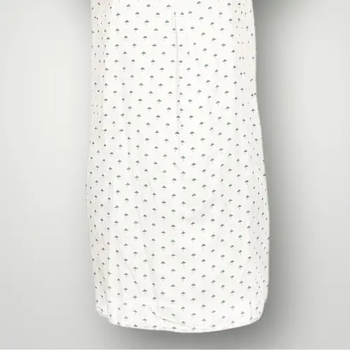 Persifor Clare White Navy Umbrella Print Flutter Sleeve Dress Large Vacation