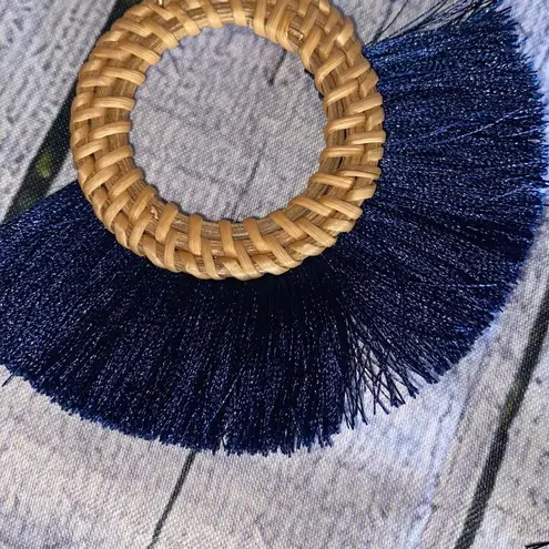 New Bohemian Style Navy Blue Tassel Earrings